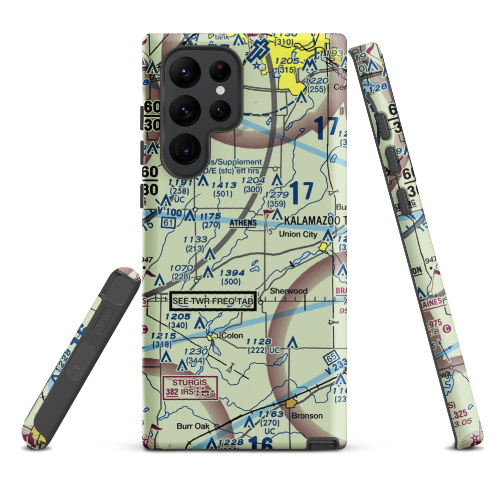 Boulder Canyon Airport (MI56) VFR Sectional Samsung Phone Case Samsung Galaxy S22 Ultra model shown