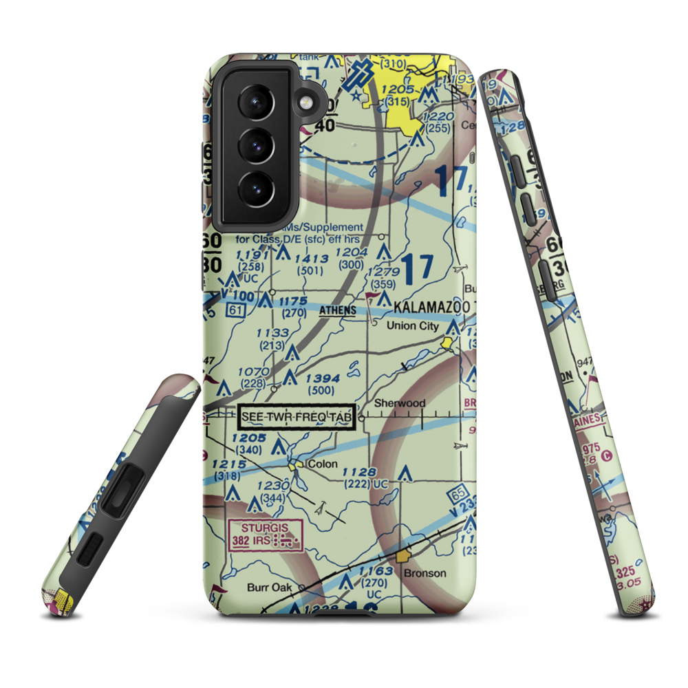 Boulder Canyon Airport (MI56) VFR Sectional Samsung Phone Case Samsung Galaxy S21 Plus model shown