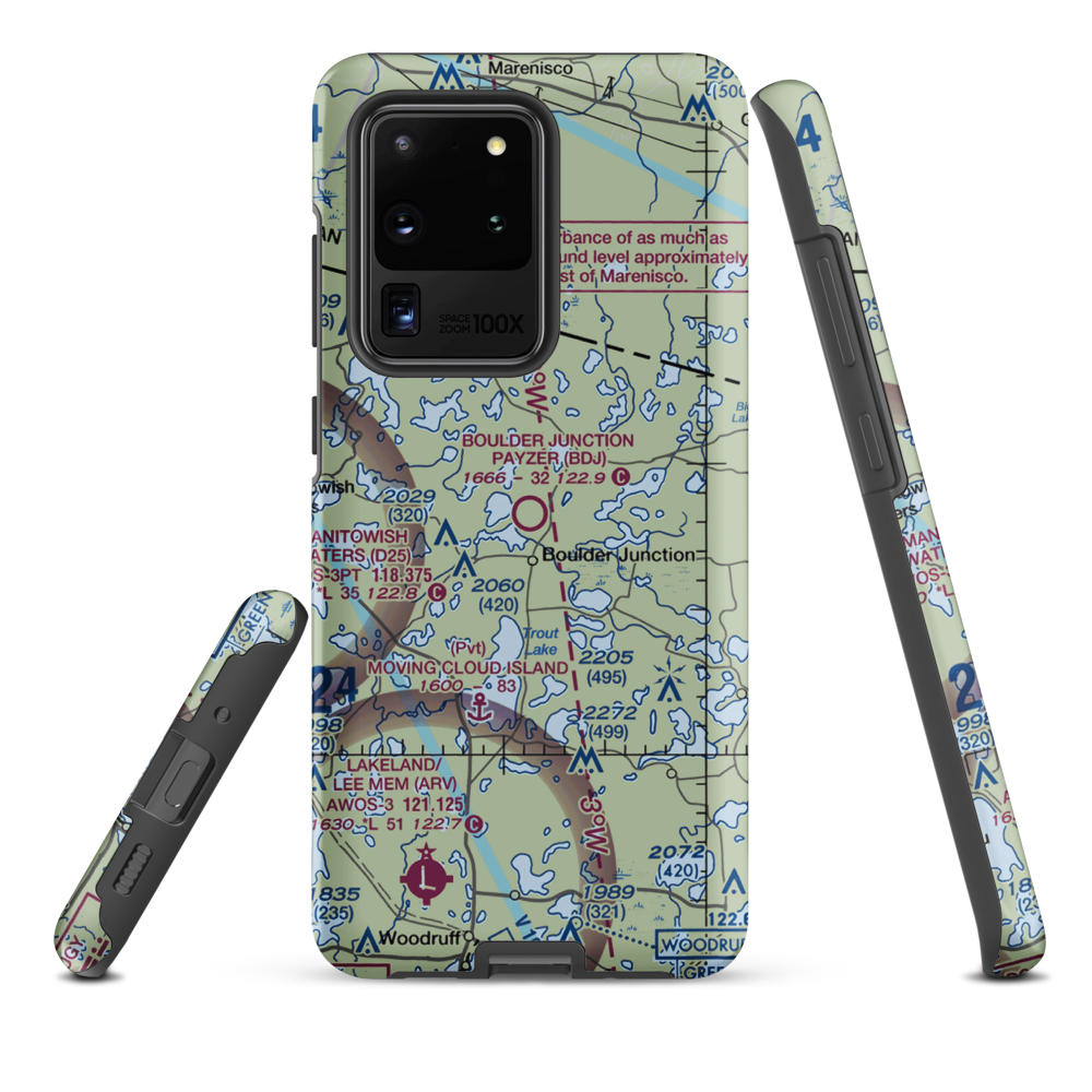 Boulder Junction Payzer Airport (BDJ) VFR Sectional Samsung Phone Case Samsung Galaxy S20 Ultra model shown
