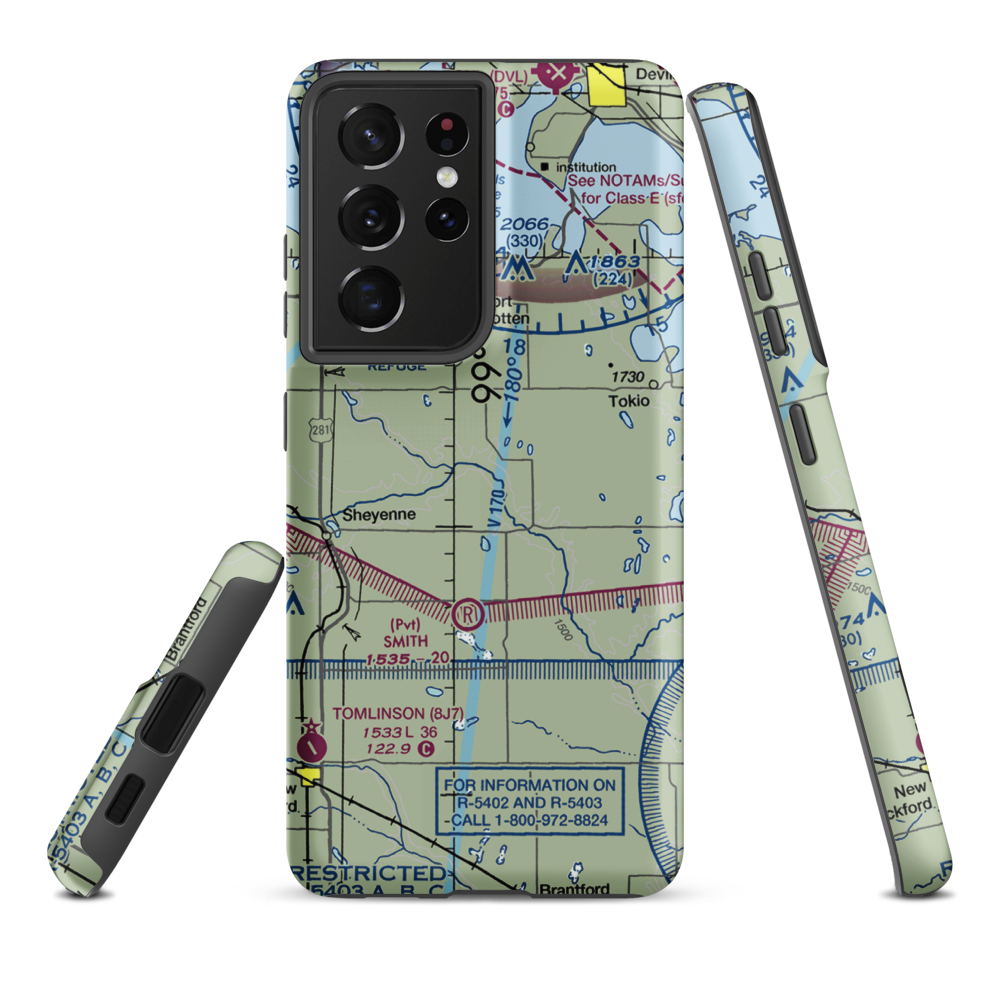 Bouret Ranch Airport (NA06) VFR Sectional Samsung Phone Case Samsung Galaxy S21 Ultra model shown