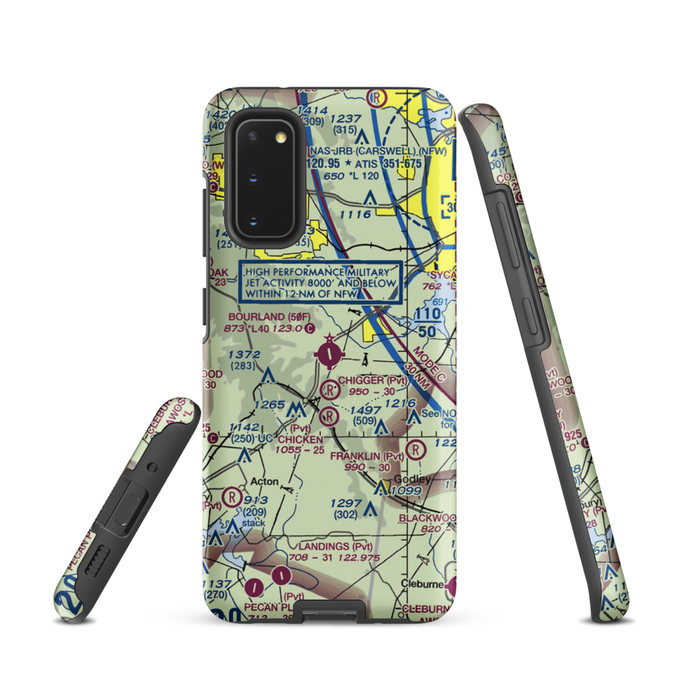 Bourland Field (50F) VFR Sectional Samsung Phone Case Samsung Galaxy S20 model shown