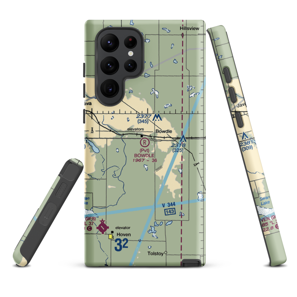Bowdle Municipal Airport (5P3) VFR Sectional Samsung Phone Case Samsung Galaxy S22 Ultra model shown