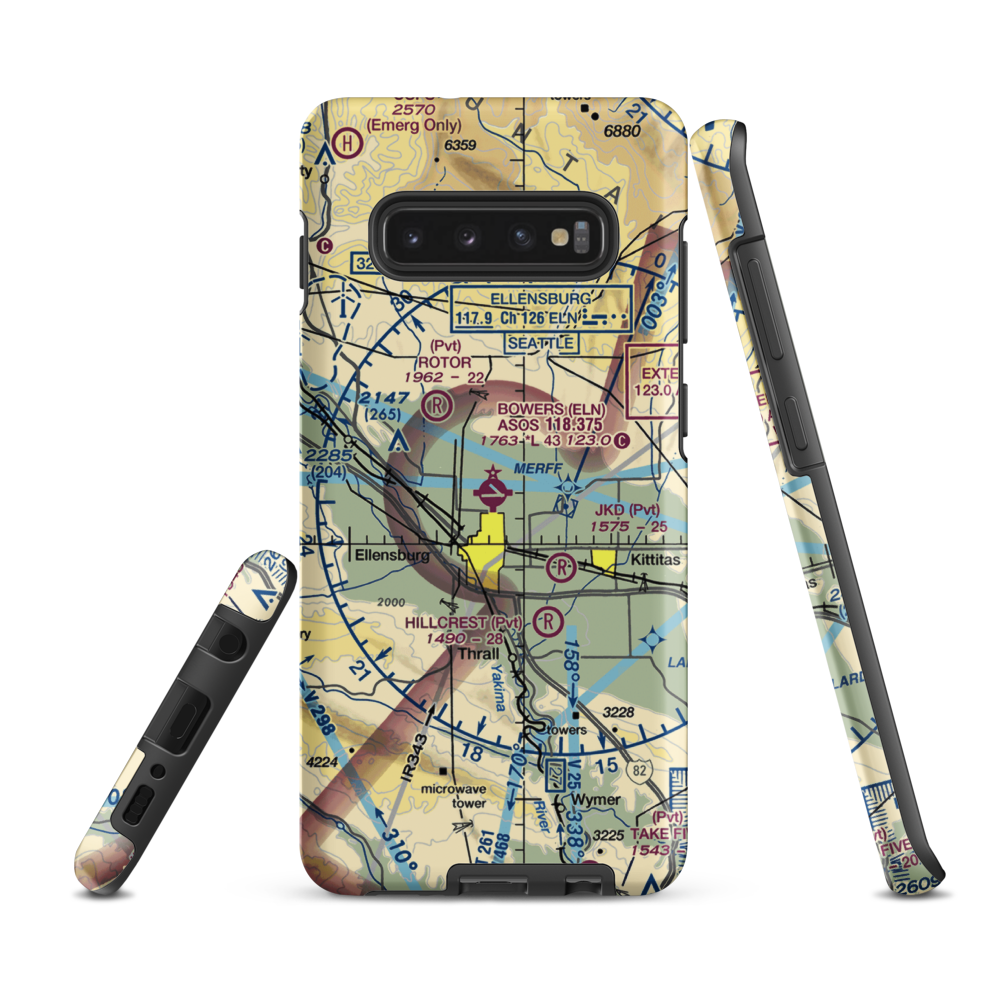 Bowers Field (ELN) VFR Sectional Samsung Phone Case Samsung Galaxy S10 Plus model shown