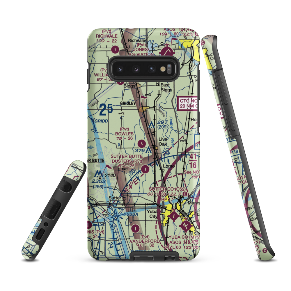 Bowles Airport (18CL) VFR Sectional Samsung Phone Case Samsung Galaxy S10 Plus model shown