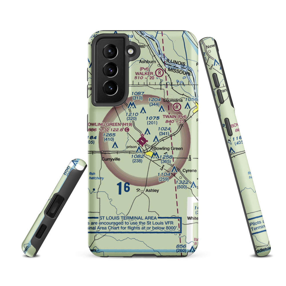 Bowling Green Municipal Airport (H19) VFR Sectional Samsung Phone Case Samsung Galaxy S21 Ultra model shown