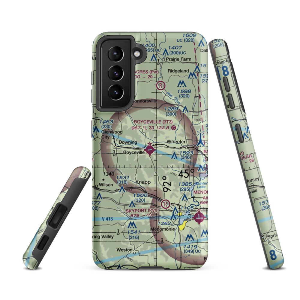 Boyceville Municipal Airport (3T3) VFR Sectional Samsung Phone Case Samsung Galaxy S21 FE model shown