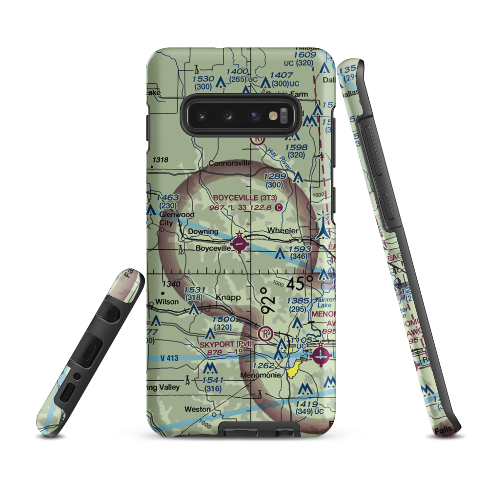 Boyceville Municipal Airport (3T3) VFR Sectional Samsung Phone Case Samsung Galaxy S10e model shown