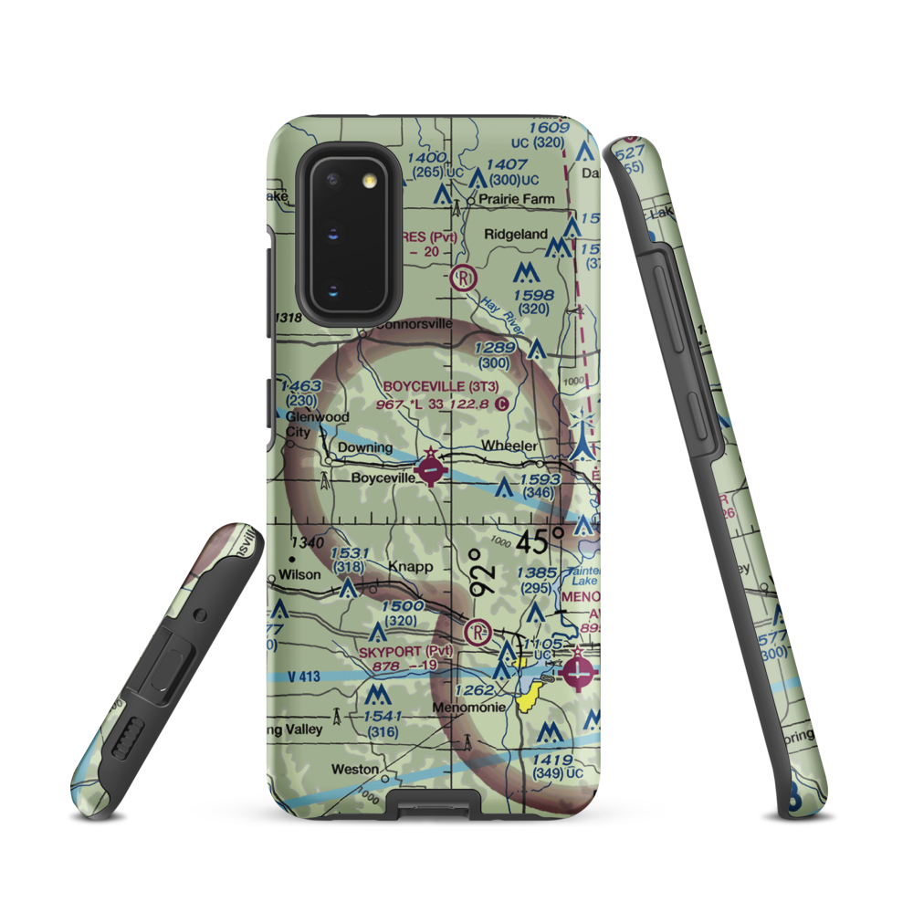 Boyceville Municipal Airport (3T3) VFR Sectional Samsung Phone Case Samsung Galaxy S20 model shown