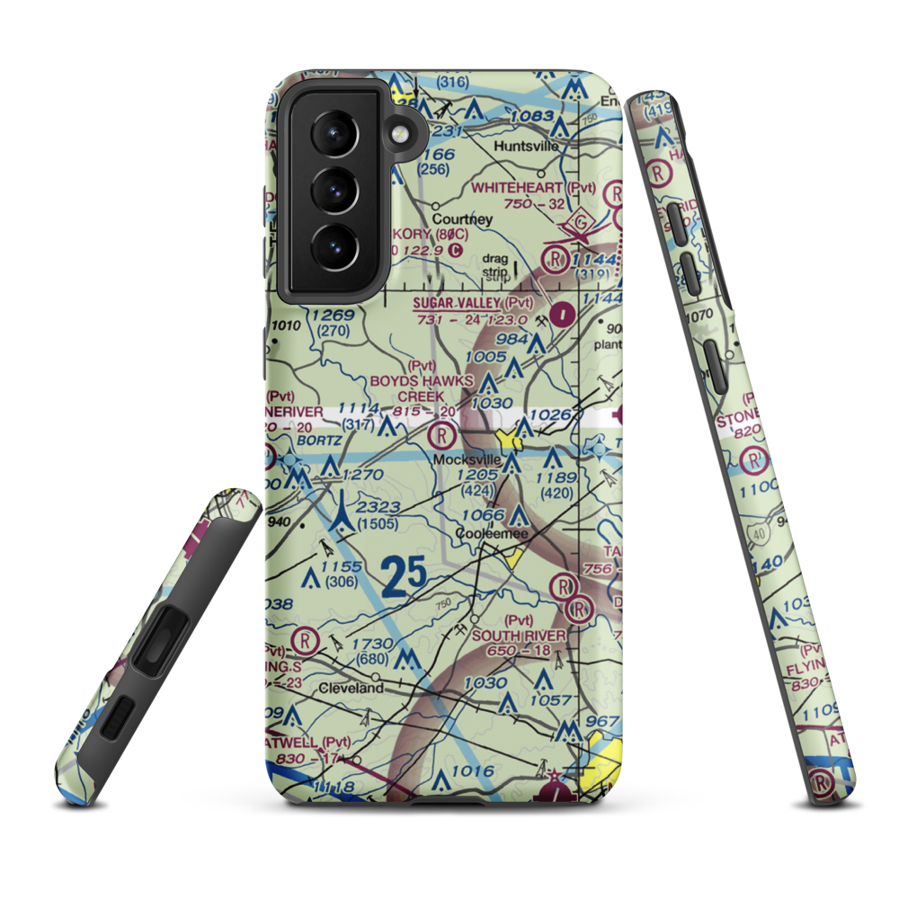 Boyd's Hawks Creek Airport (4NC0) VFR Sectional Samsung Phone Case Samsung Galaxy S21 Plus model shown