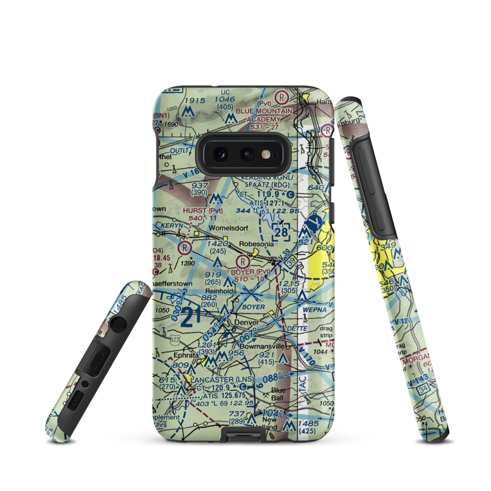 Boyer Airport (28PA) VFR Sectional Samsung Phone Case Samsung Galaxy S10e model shown