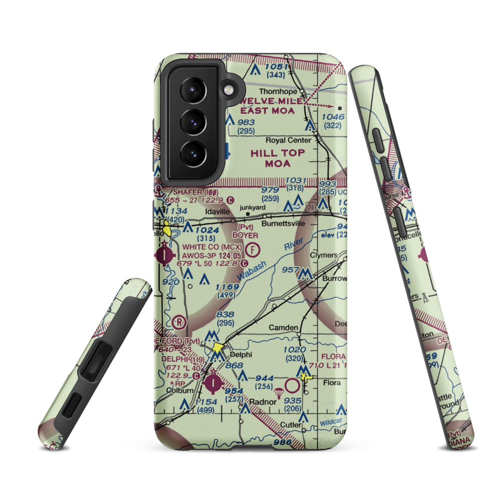 Boyer Flight Park Ultralightport (7W7) VFR Sectional Samsung Phone Case Samsung Galaxy S21 Ultra model shown