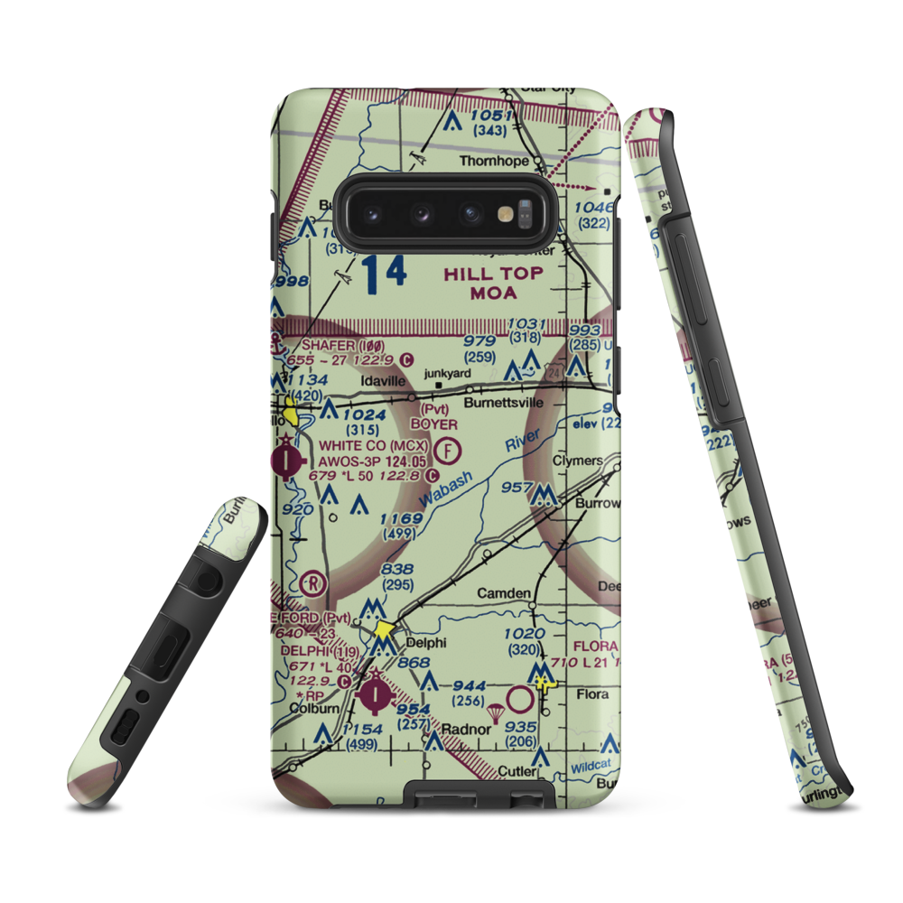 Boyer Flight Park Ultralightport (7W7) VFR Sectional Samsung Phone Case Samsung Galaxy S10 Plus model shown