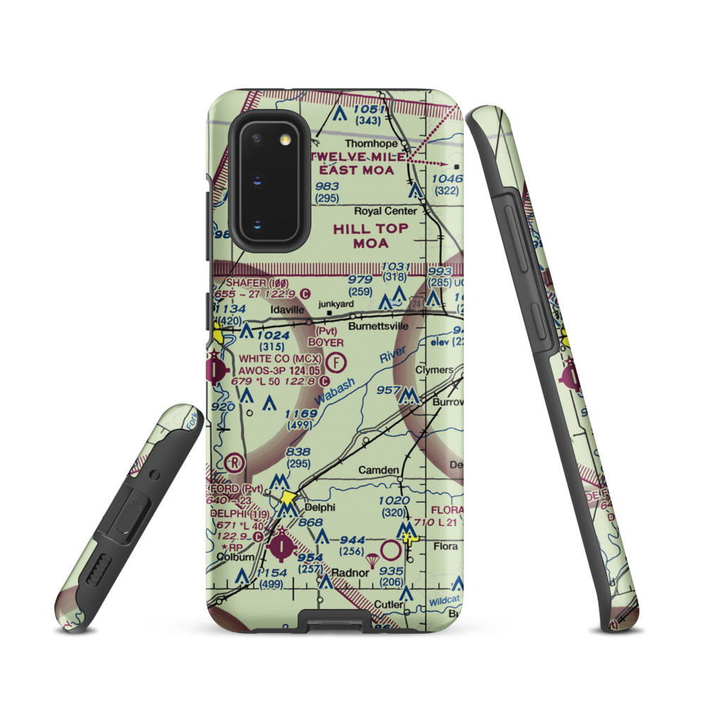 Boyer Flight Park Ultralightport (7W7) VFR Sectional Samsung Phone Case Samsung Galaxy S20 model shown