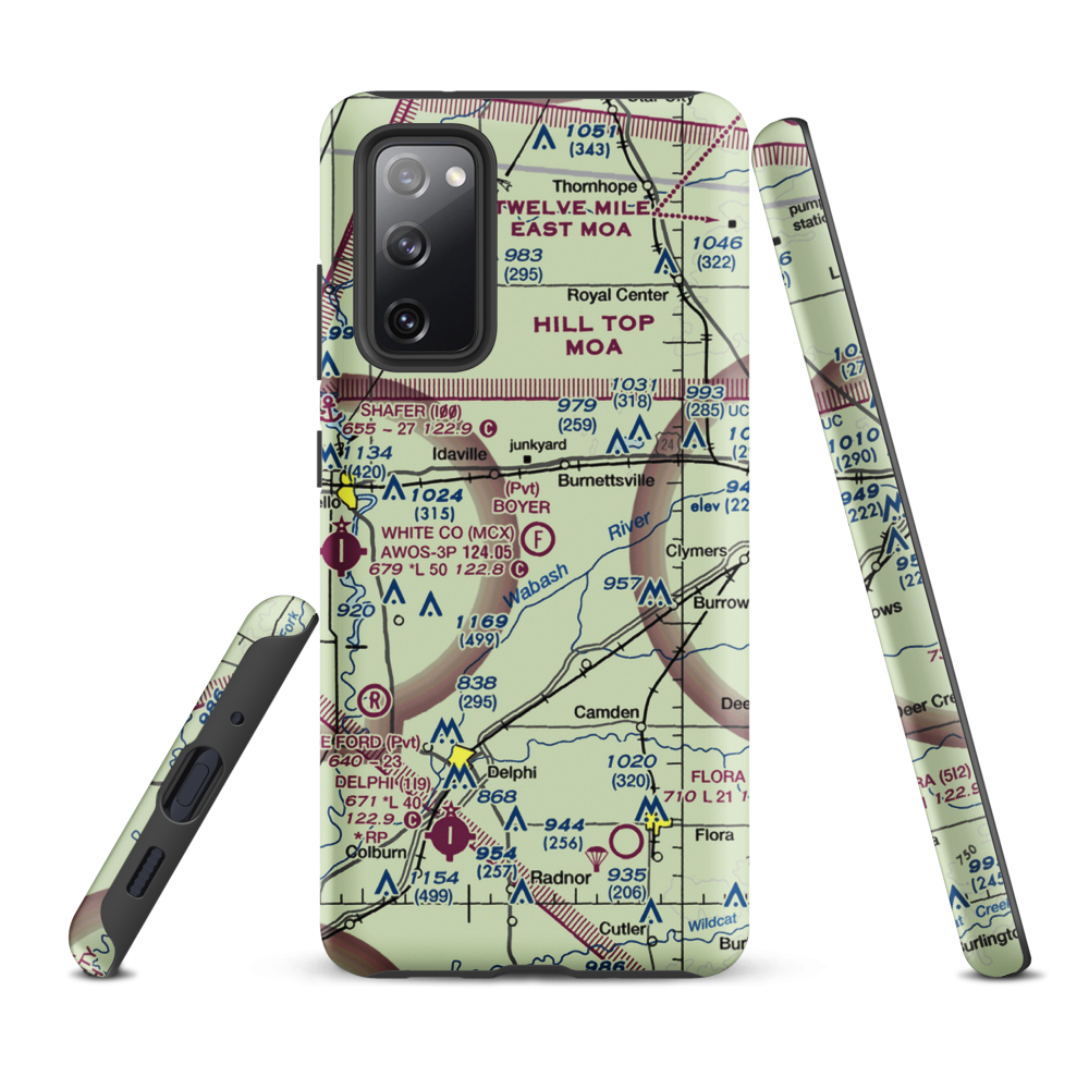 Boyer Flight Park Ultralightport (7W7) VFR Sectional Samsung Phone Case Samsung Galaxy S20 FE model shown