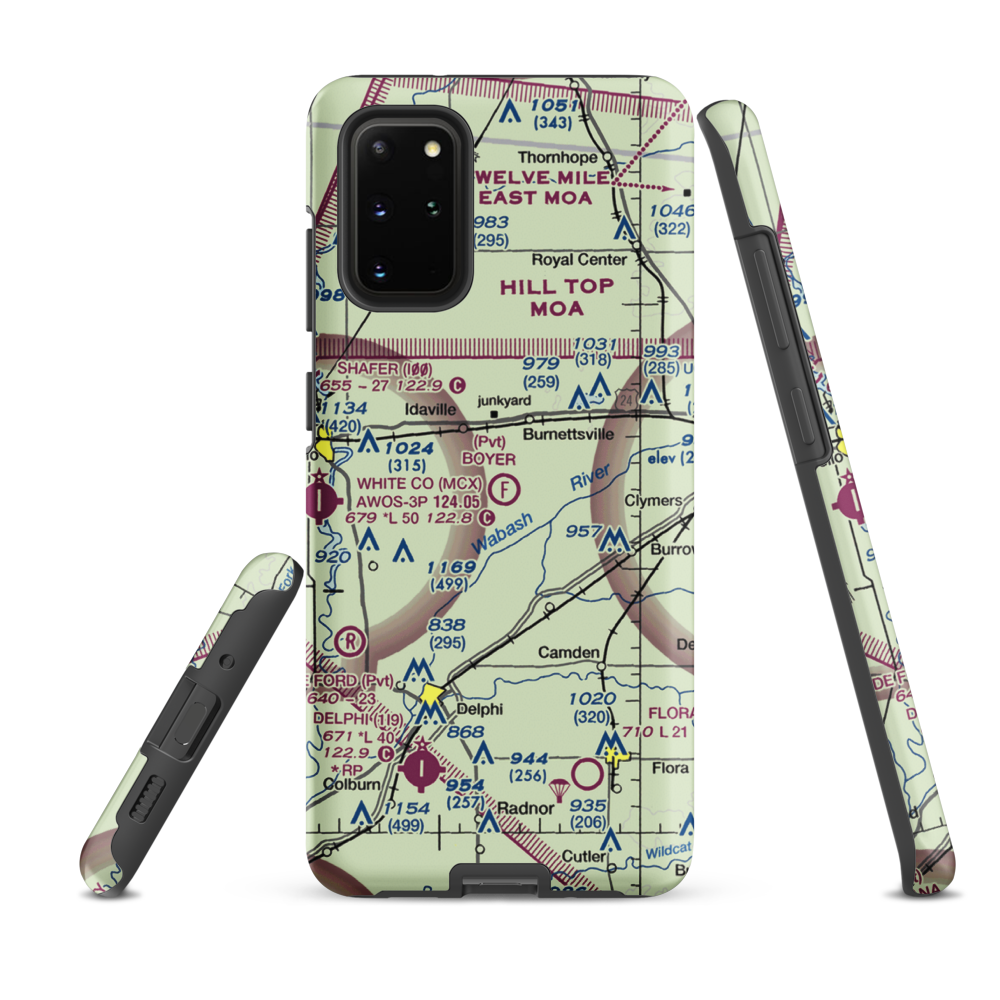 Boyer Flight Park Ultralightport (7W7) VFR Sectional Samsung Phone Case Samsung Galaxy S20 Plus model shown