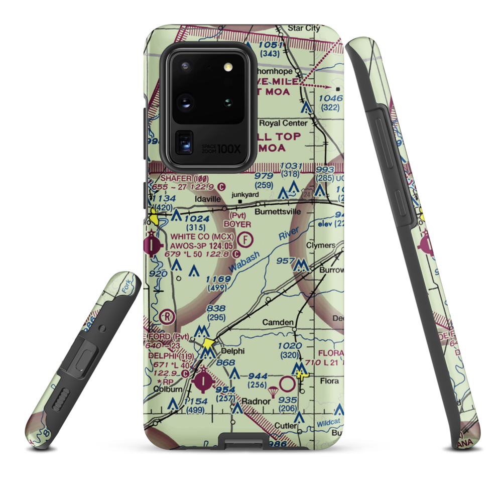 Boyer Flight Park Ultralightport (7W7) VFR Sectional Samsung Phone Case Samsung Galaxy S20 Ultra model shown