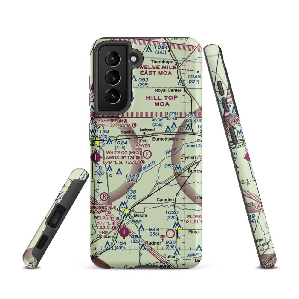 Boyer Flight Park Ultralightport (7W7) VFR Sectional Samsung Phone Case Samsung Galaxy S21 model shown