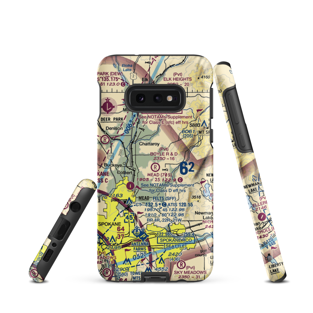 Boyle R & D Airport (63WA) VFR Sectional Samsung Phone Case Samsung Galaxy S10 Plus model shown