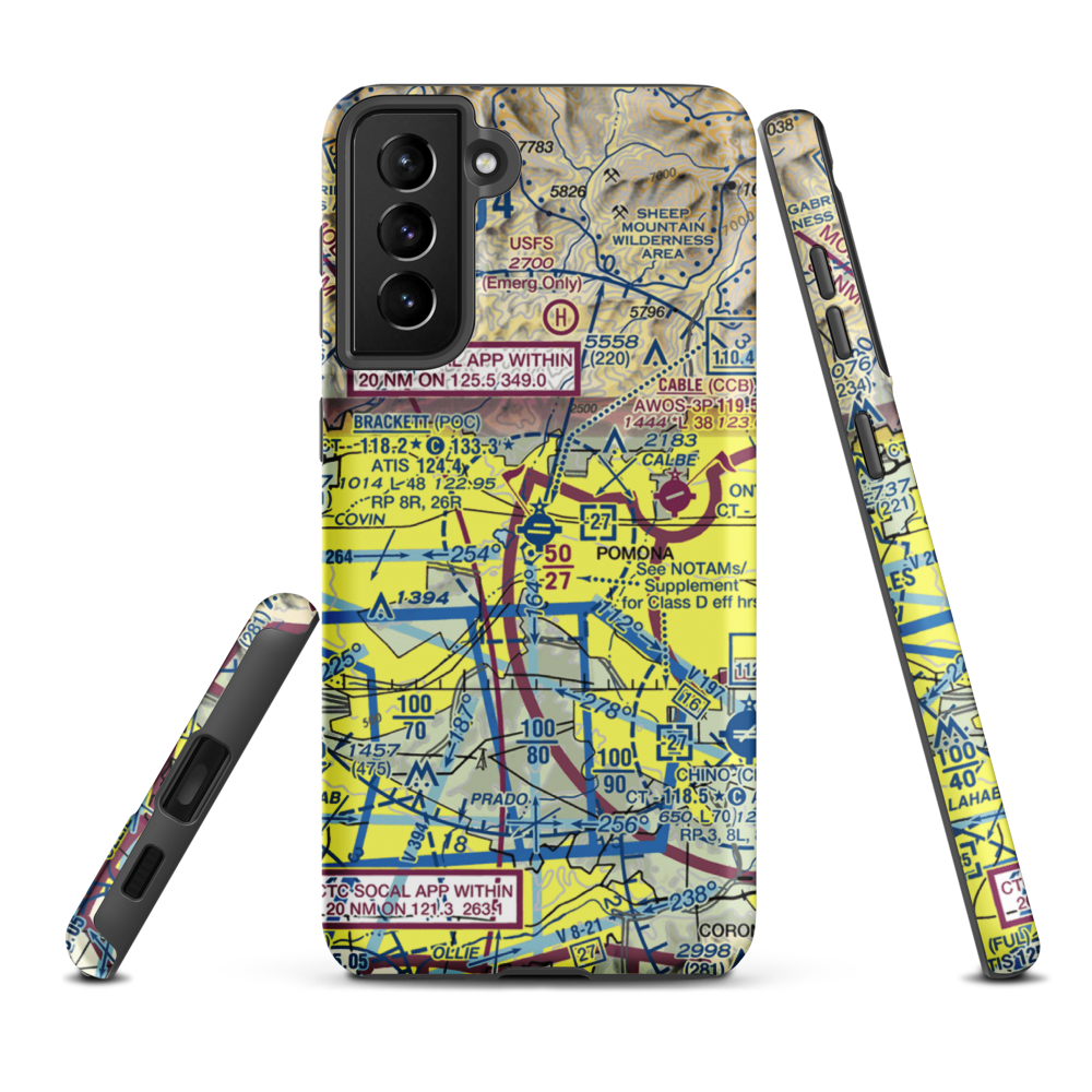 Brackett Field (POC) VFR Sectional Samsung Phone Case Samsung Galaxy S21 Plus model shown