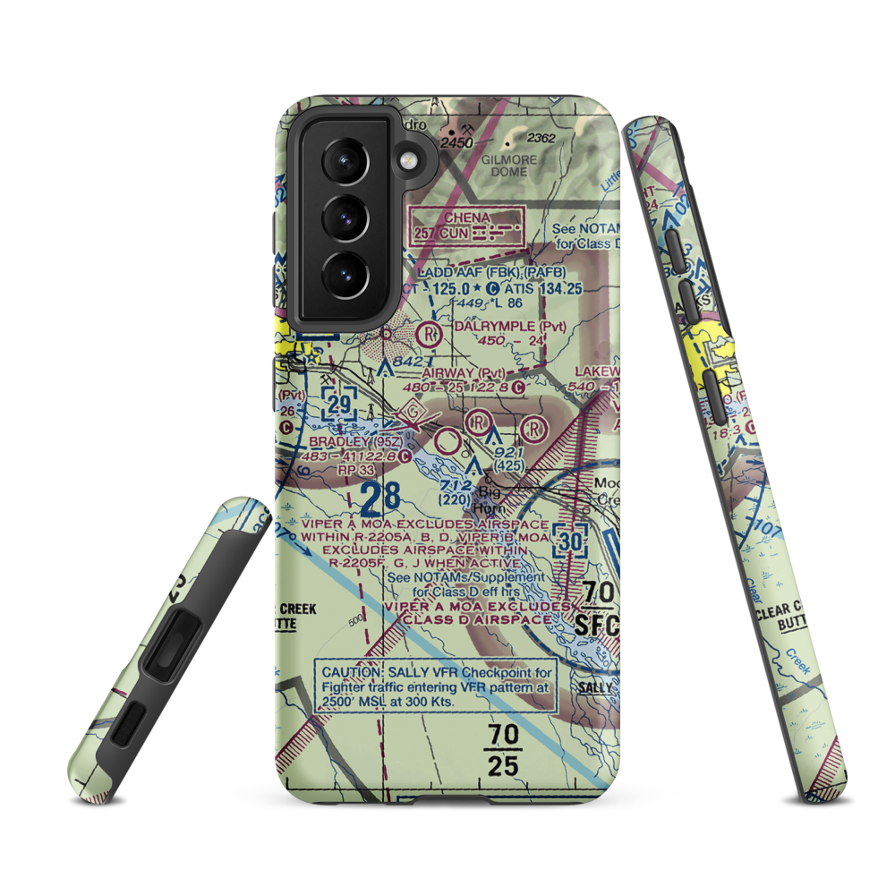 Bradley Sky-Ranch Airport (95Z) VFR Sectional Samsung Phone Case Samsung Galaxy S21 FE model shown