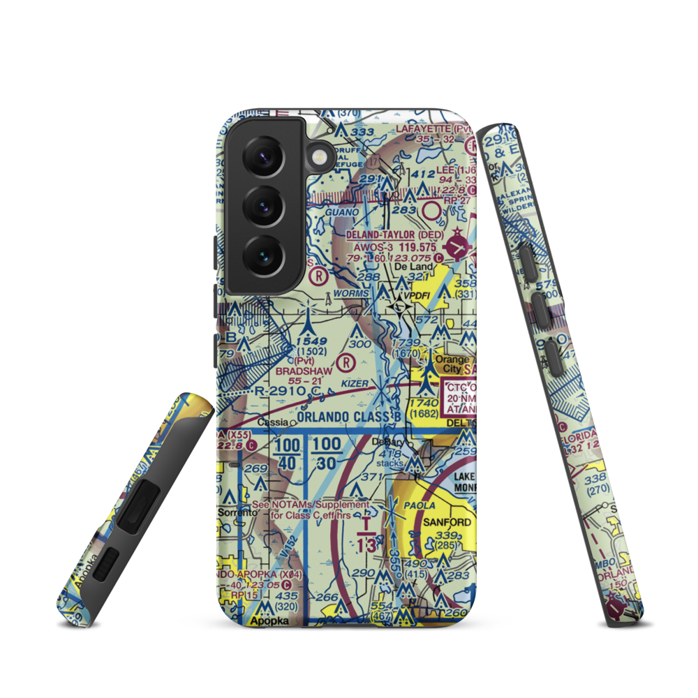 Bradshaw Tree Farm Airport (FL62) VFR Sectional Samsung Phone Case Samsung Galaxy S22 model shown