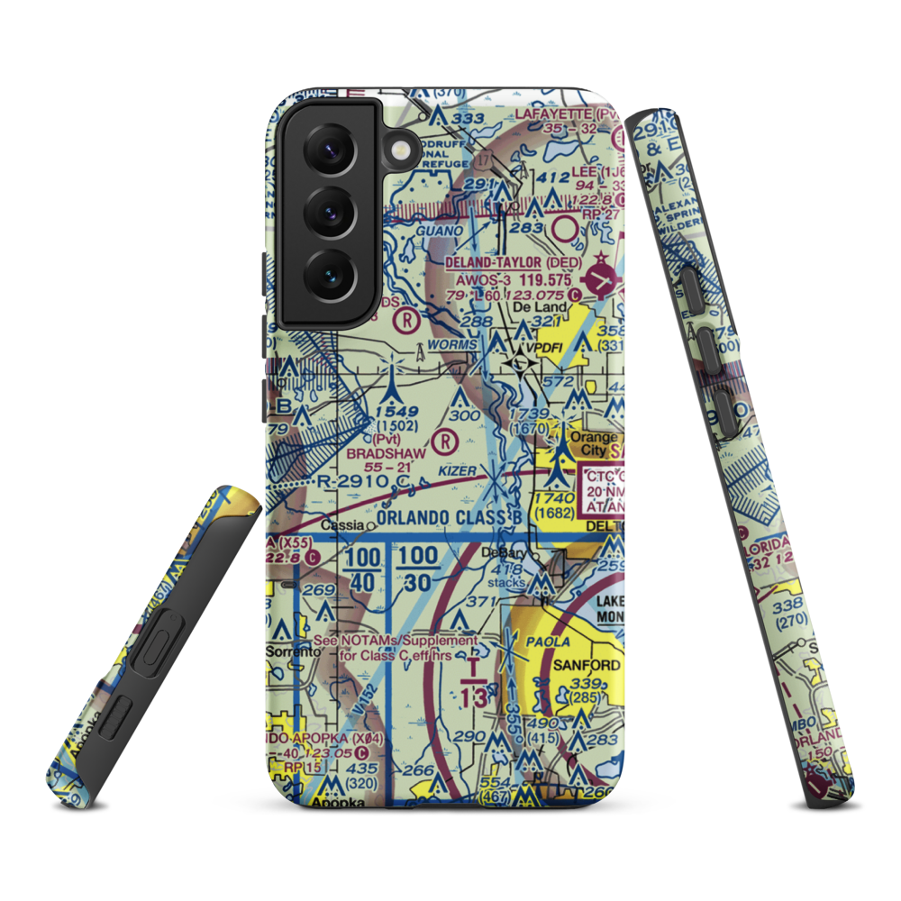 Bradshaw Tree Farm Airport (FL62) VFR Sectional Samsung Phone Case Samsung Galaxy S22 Plus model shown