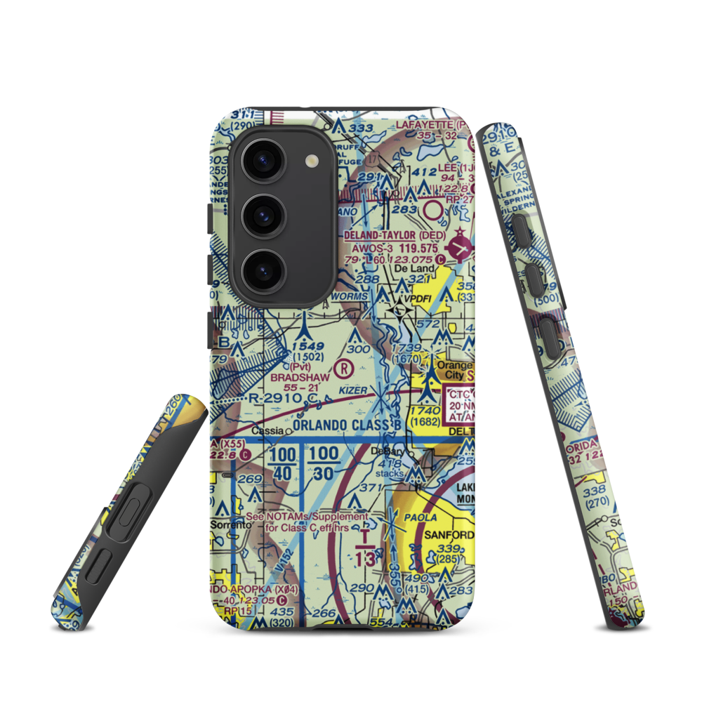 Bradshaw Tree Farm Airport (FL62) VFR Sectional Samsung Phone Case Samsung Galaxy S23 model shown