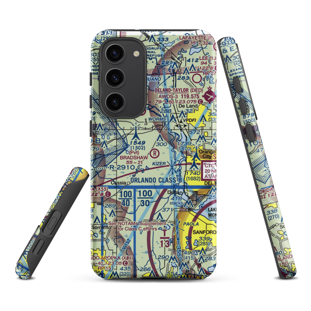 Bradshaw Tree Farm Airport (FL62) VFR Sectional Samsung Phone Case Samsung Galaxy S23 Plus model shown