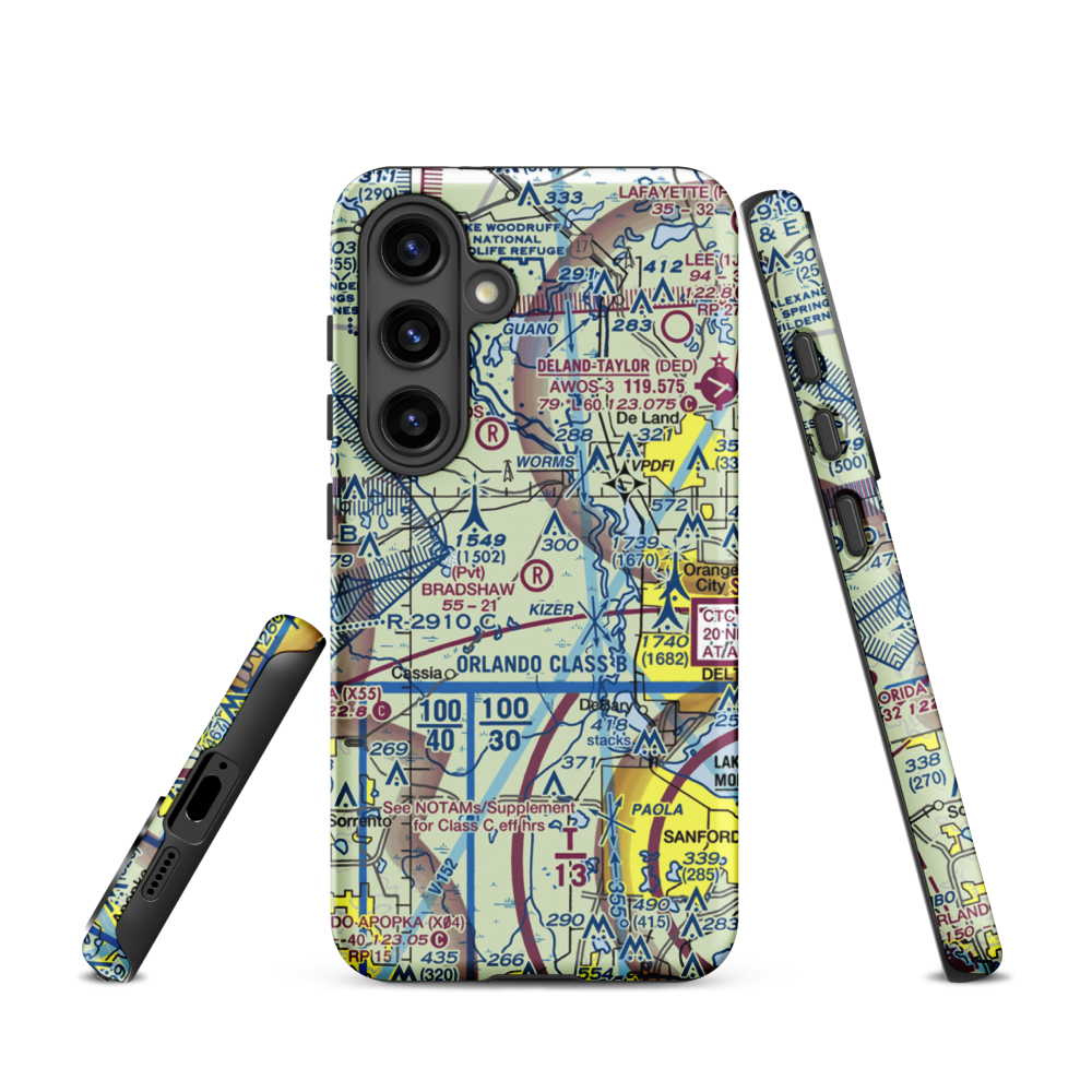 Bradshaw Tree Farm Airport (FL62) VFR Sectional Samsung Phone Case Samsung Galaxy S24 model shown