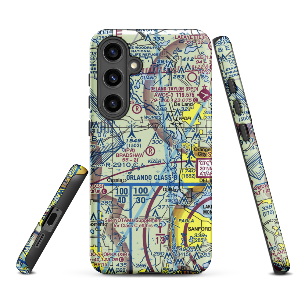 Bradshaw Tree Farm Airport (FL62) VFR Sectional Samsung Phone Case Samsung Galaxy S24 Plus model shown