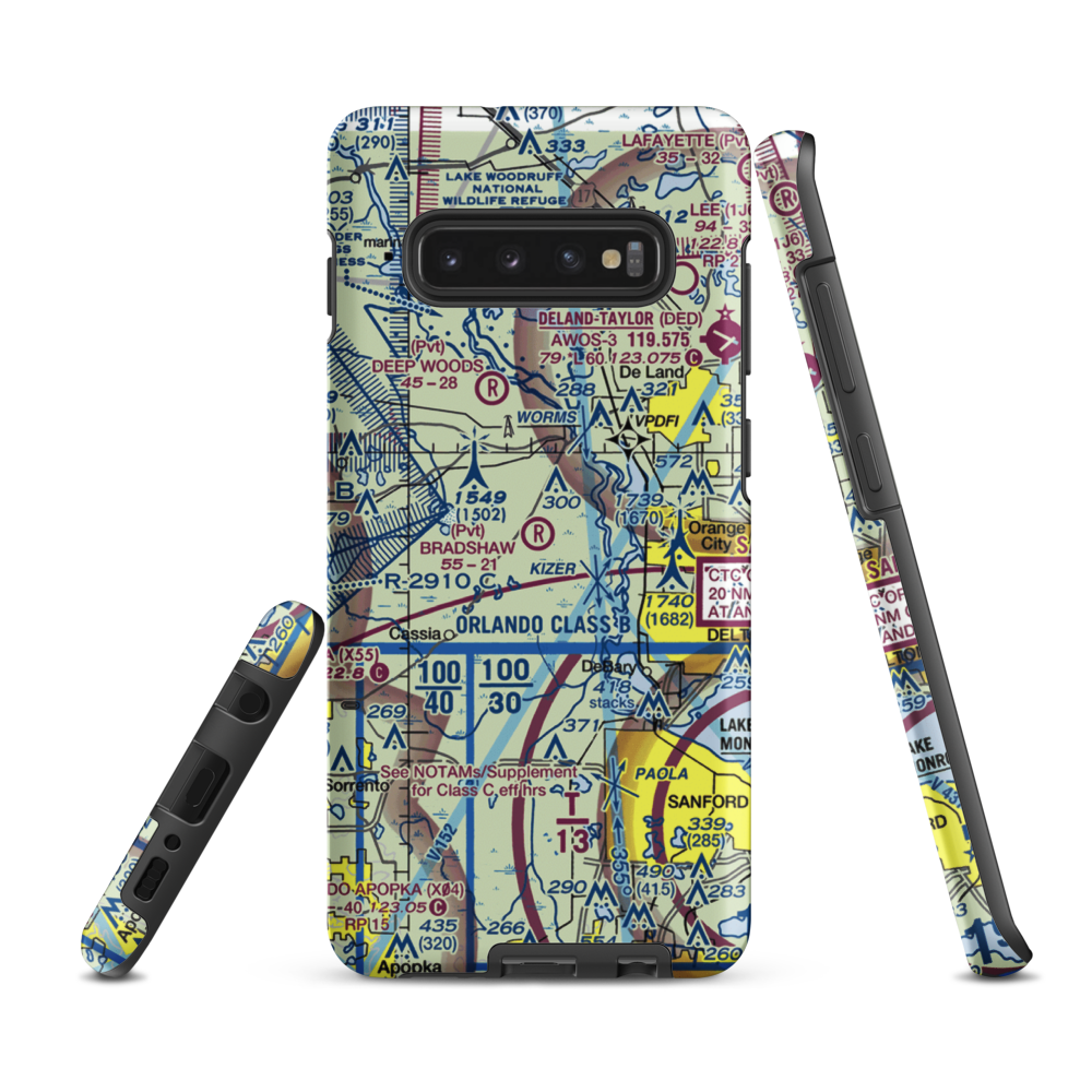 Bradshaw Tree Farm Airport (FL62) VFR Sectional Samsung Phone Case Samsung Galaxy S10 Plus model shown