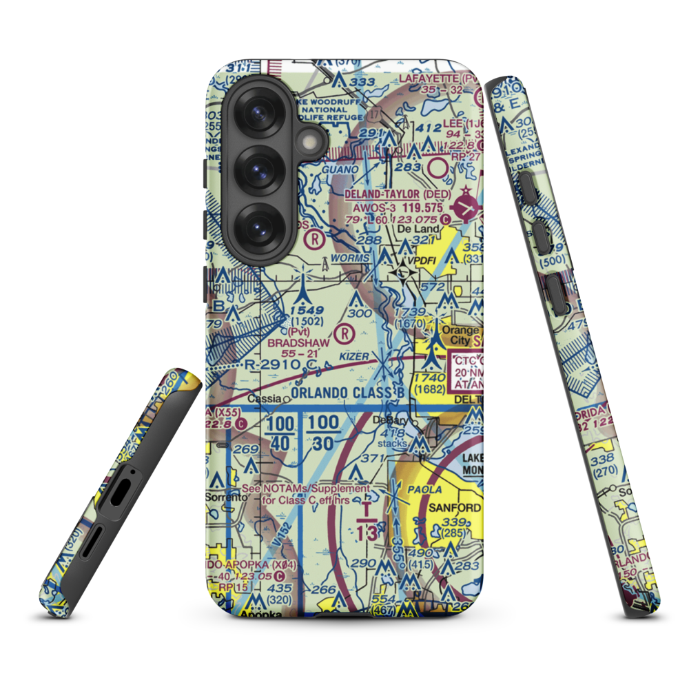 Bradshaw Tree Farm Airport (FL62) VFR Sectional Samsung Phone Case Samsung Galaxy S25 Plus model shown