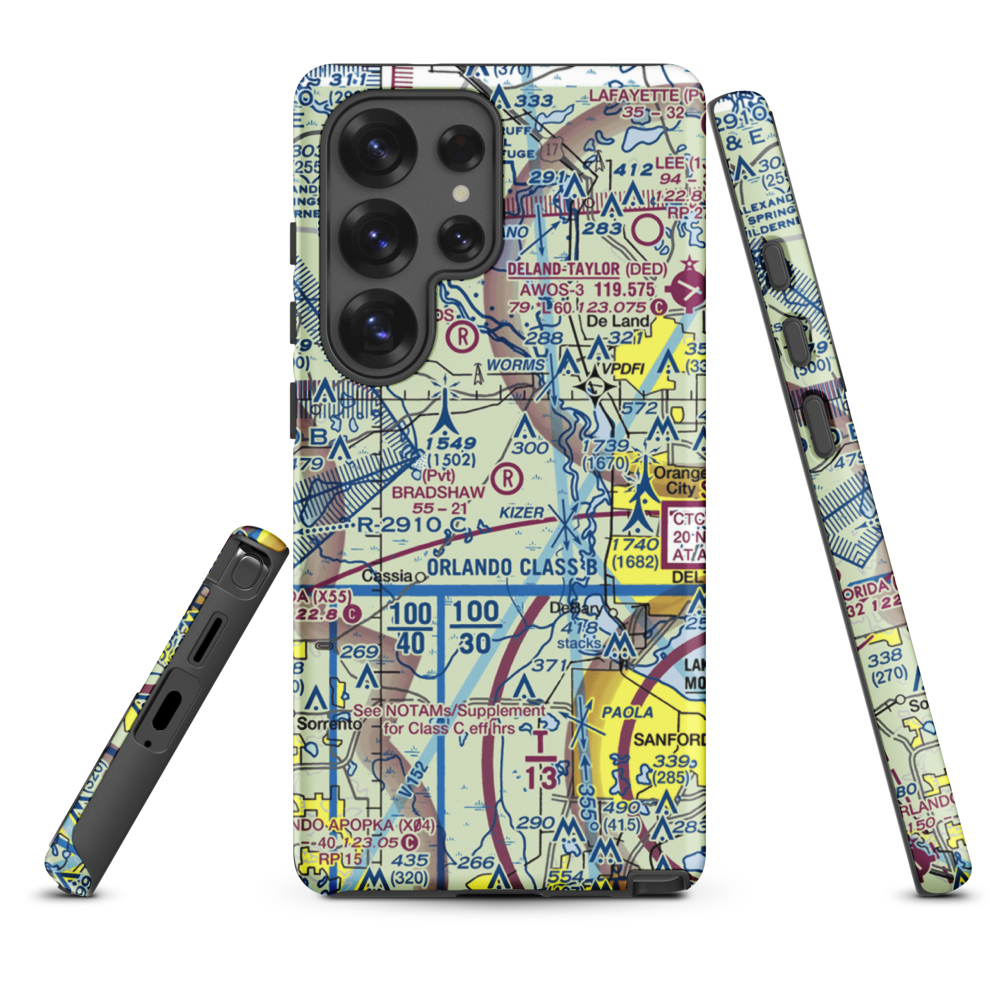 Bradshaw Tree Farm Airport (FL62) VFR Sectional Samsung Phone Case Samsung Galaxy S25 Ultra model shown