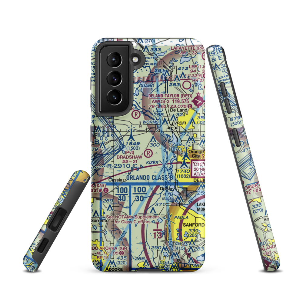 Bradshaw Tree Farm Airport (FL62) VFR Sectional Samsung Phone Case Samsung Galaxy S21 model shown