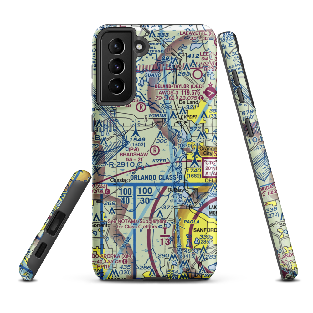 Bradshaw Tree Farm Airport (FL62) VFR Sectional Samsung Phone Case Samsung Galaxy S21 Plus model shown