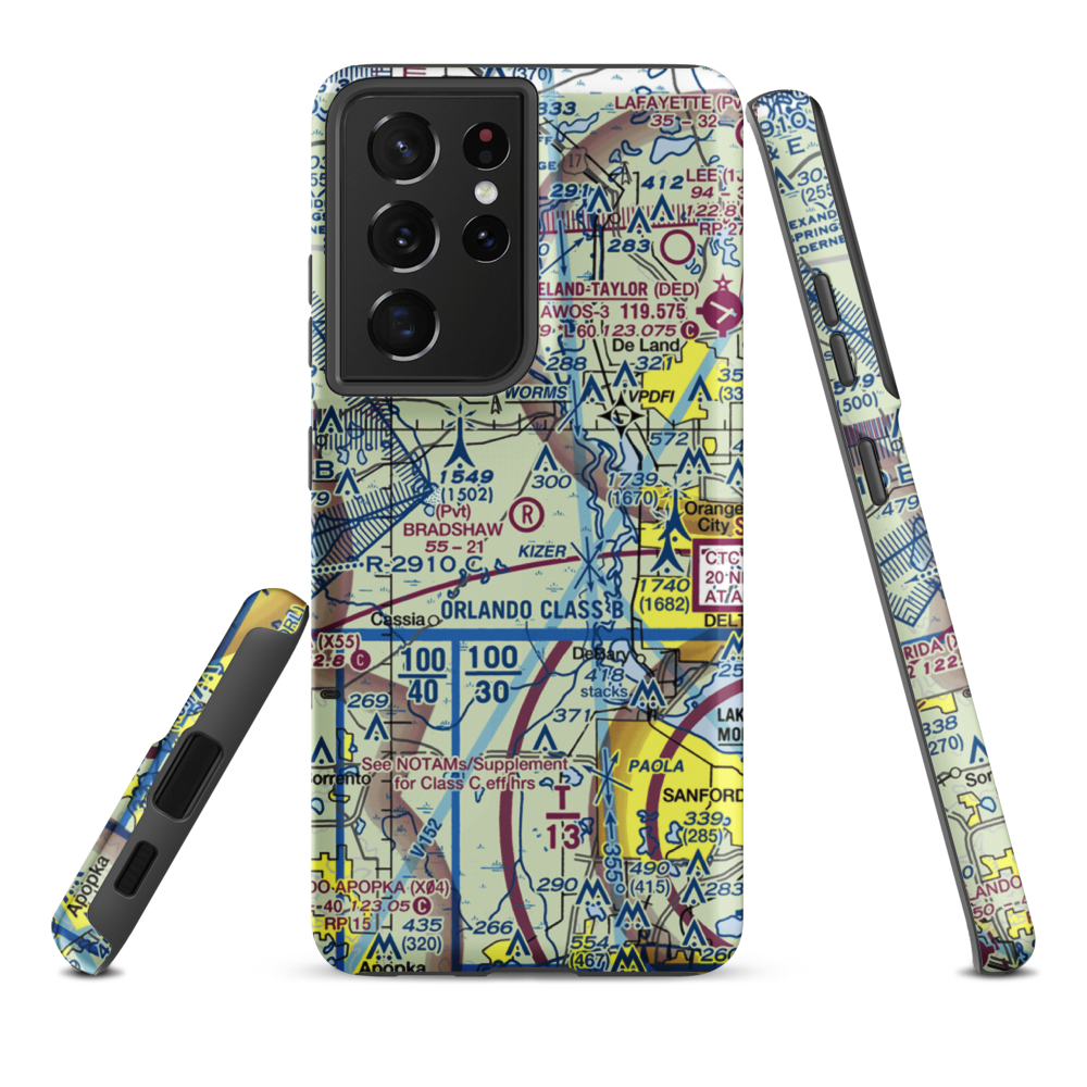 Bradshaw Tree Farm Airport (FL62) VFR Sectional Samsung Phone Case Samsung Galaxy S21 Plus model shown