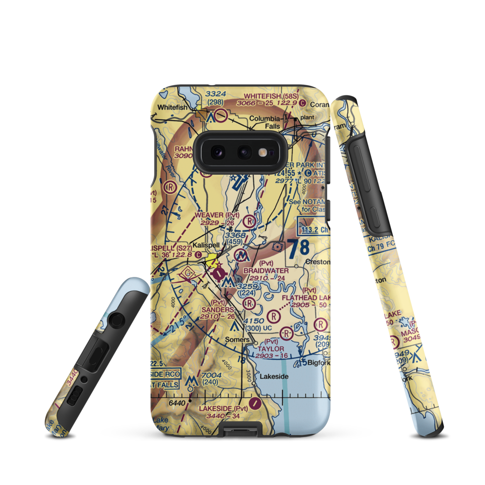 Braidwater Farm Airport (2MT2) VFR Sectional Samsung Phone Case Samsung Galaxy S10e model shown