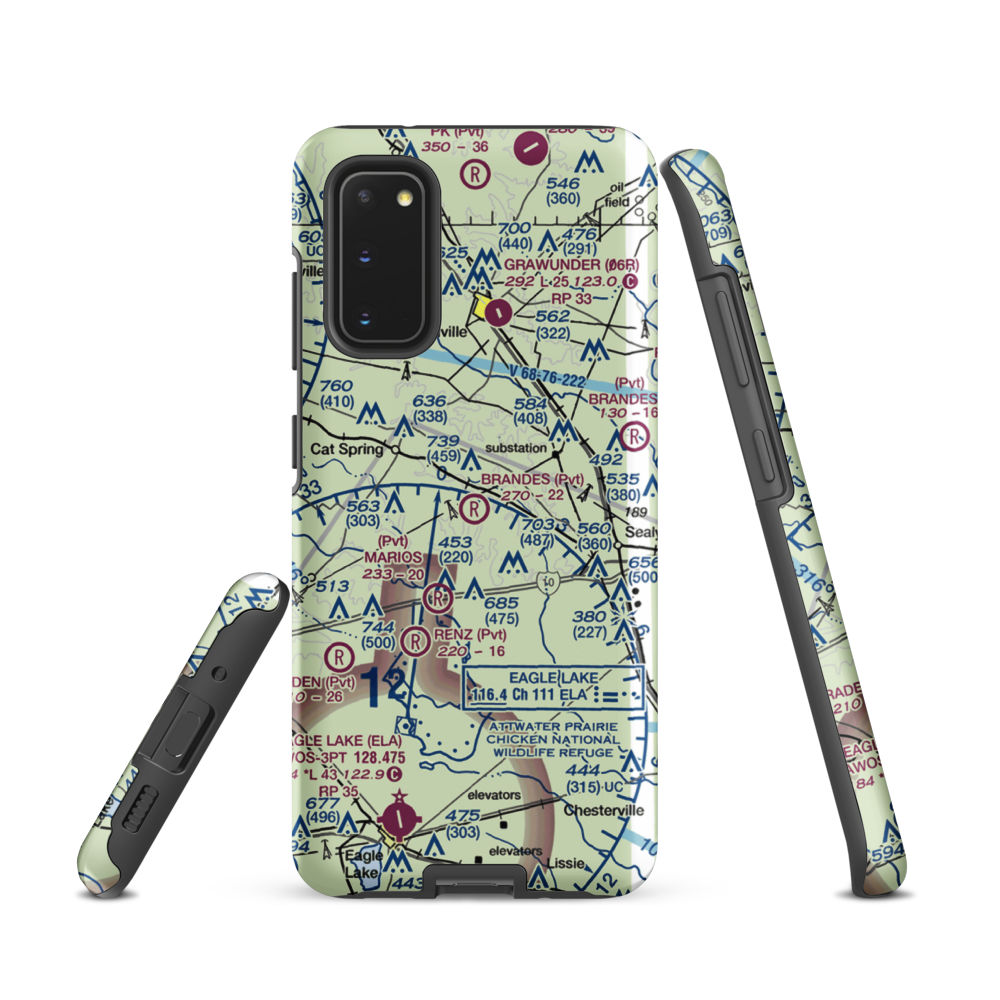 Brandes Air Field (05TA) VFR Sectional Samsung Phone Case Samsung Galaxy S20 model shown