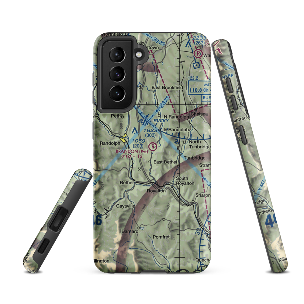 Brandon Airport (VT55) VFR Sectional Samsung Phone Case Samsung Galaxy S21 FE model shown