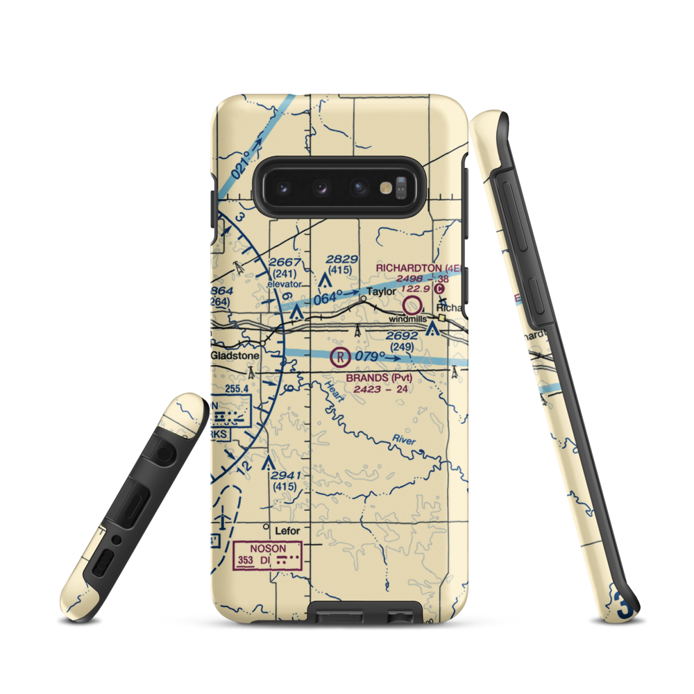 Brands Airport (ND62) VFR Sectional Samsung Phone Case Samsung Galaxy S10 model shown