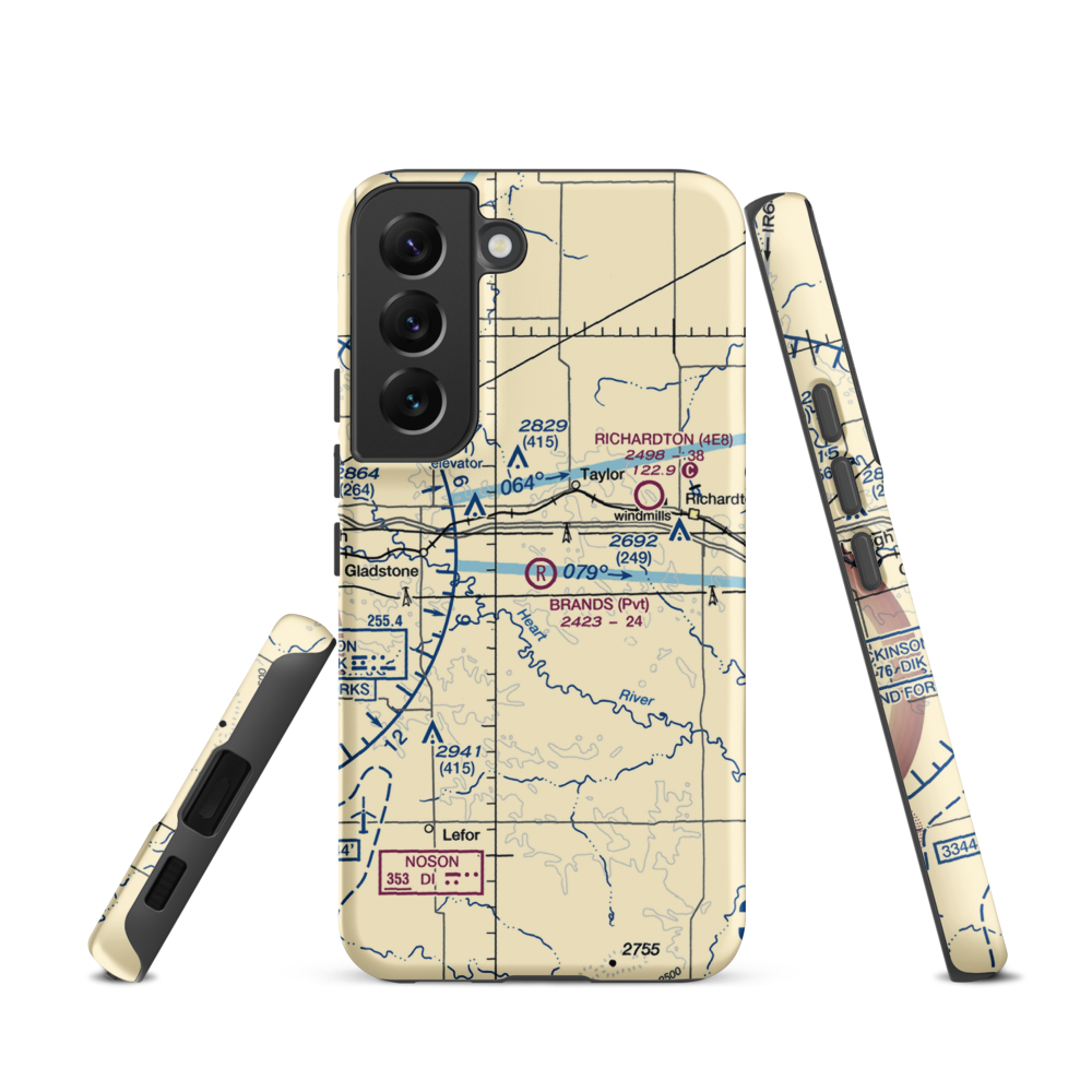Brands Airport (ND62) VFR Sectional Samsung Phone Case Samsung Galaxy S22 model shown