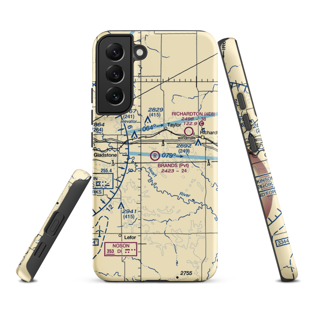 Brands Airport (ND62) VFR Sectional Samsung Phone Case Samsung Galaxy S22 Plus model shown