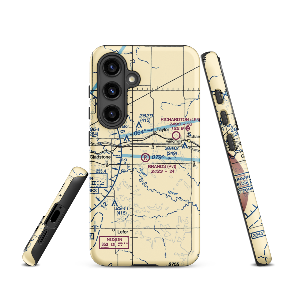Brands Airport (ND62) VFR Sectional Samsung Phone Case Samsung Galaxy S24 model shown