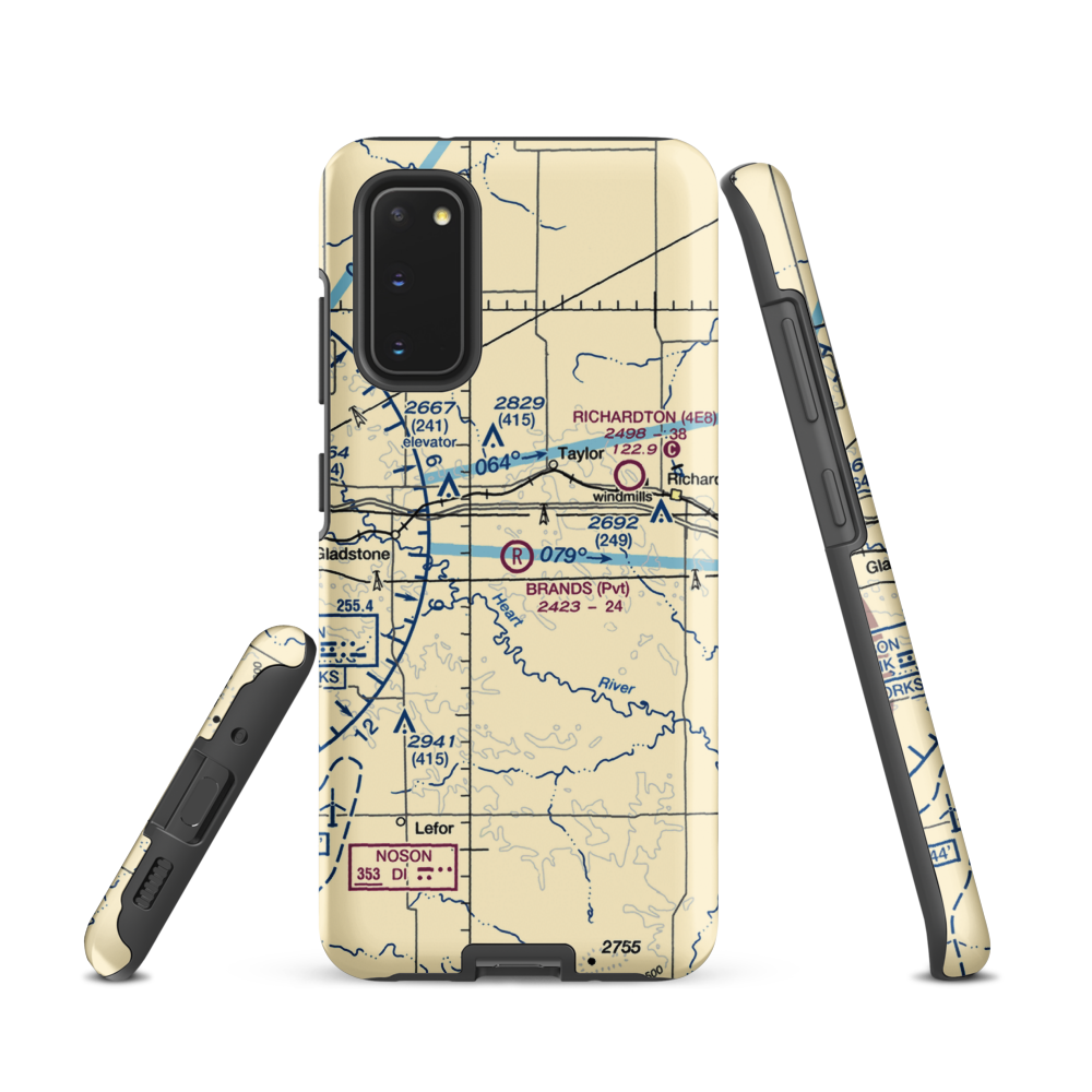 Brands Airport (ND62) VFR Sectional Samsung Phone Case Samsung Galaxy S20 model shown