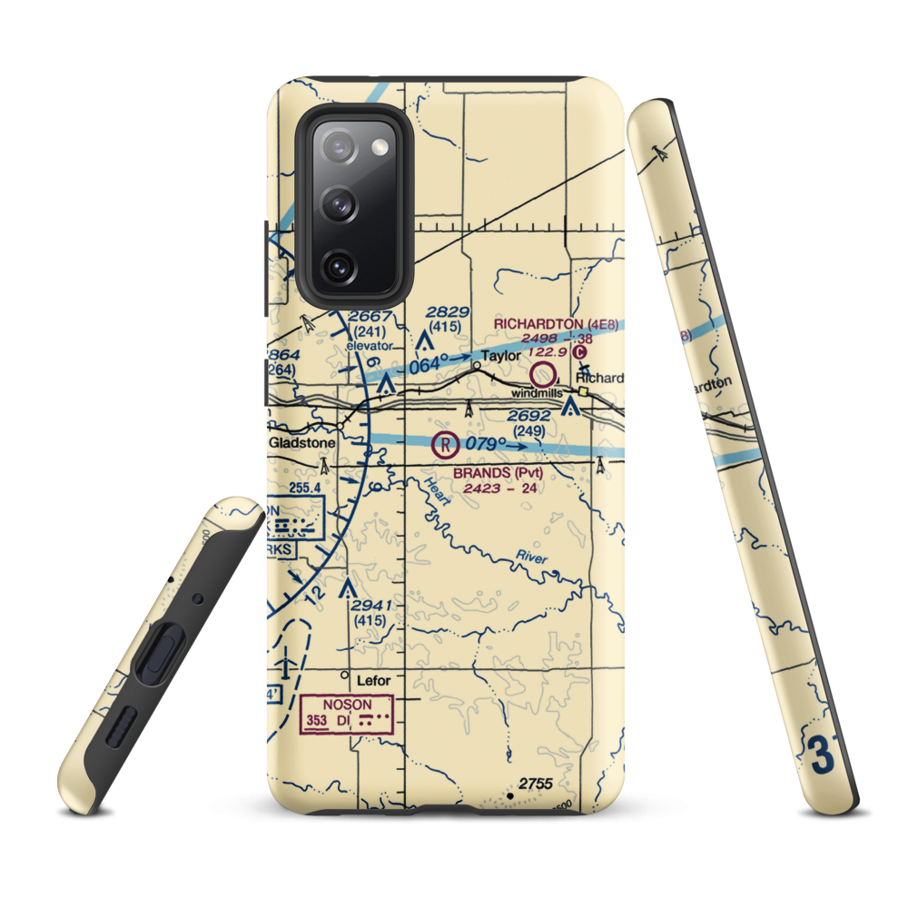 Brands Airport (ND62) VFR Sectional Samsung Phone Case Samsung Galaxy S20 FE model shown
