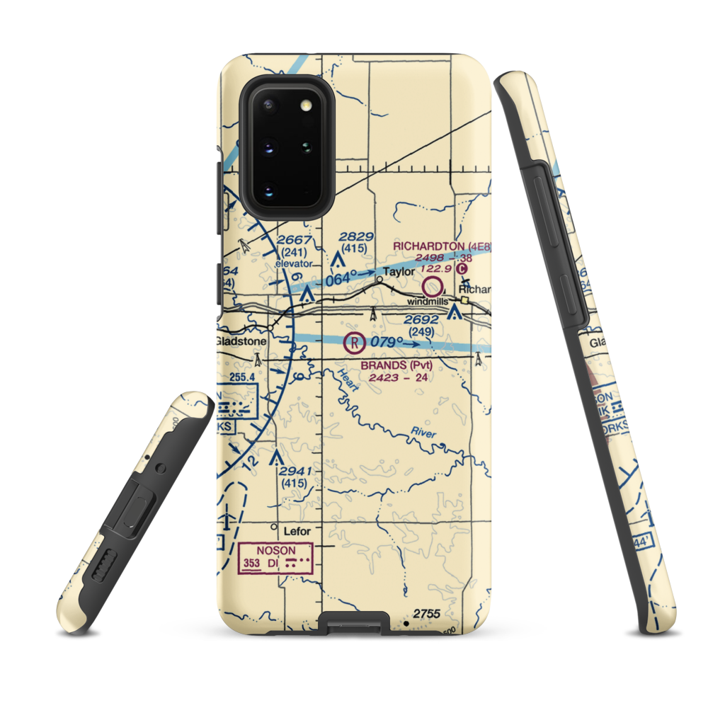 Brands Airport (ND62) VFR Sectional Samsung Phone Case Samsung Galaxy S20 Plus model shown