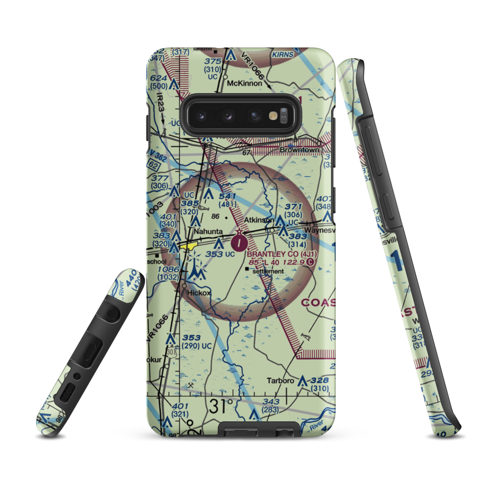 Brantley County Airport (4J1) VFR Sectional Samsung Phone Case Samsung Galaxy S10 Plus model shown