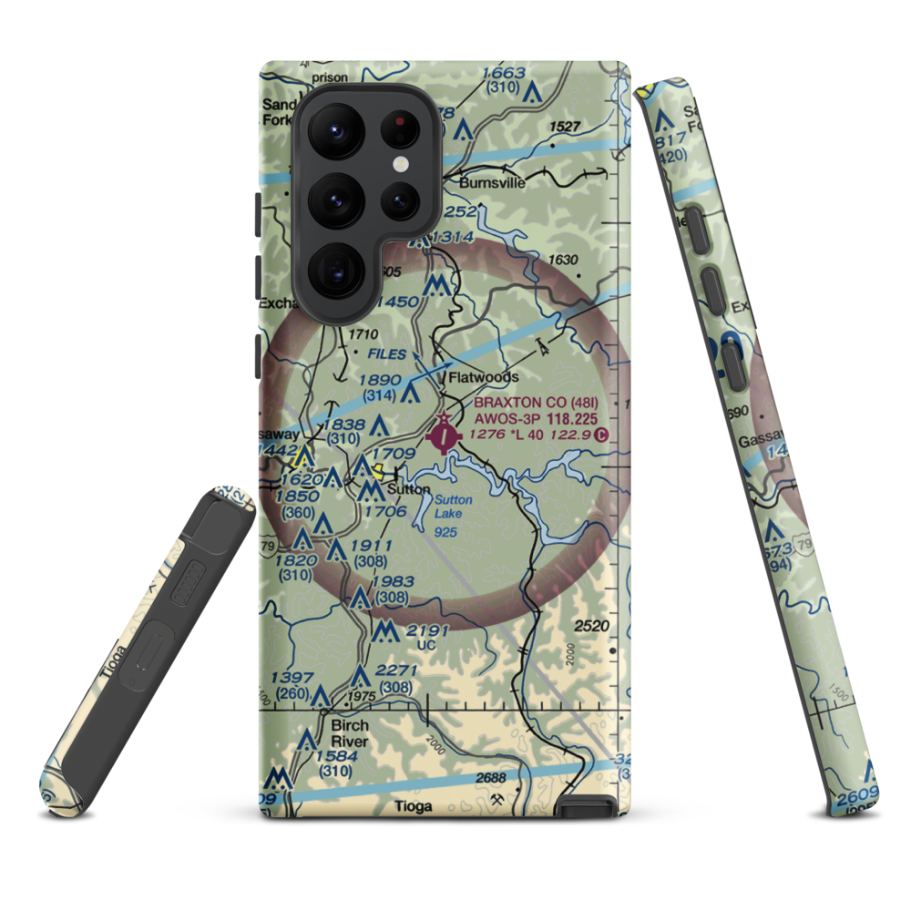 Braxton County Airport (48I) VFR Sectional Samsung Phone Case Samsung Galaxy S22 Ultra model shown