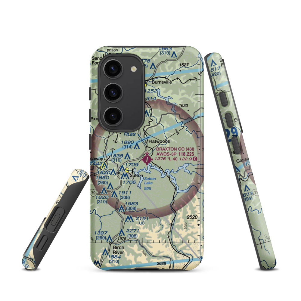 Braxton County Airport (48I) VFR Sectional Samsung Phone Case Samsung Galaxy S23 model shown