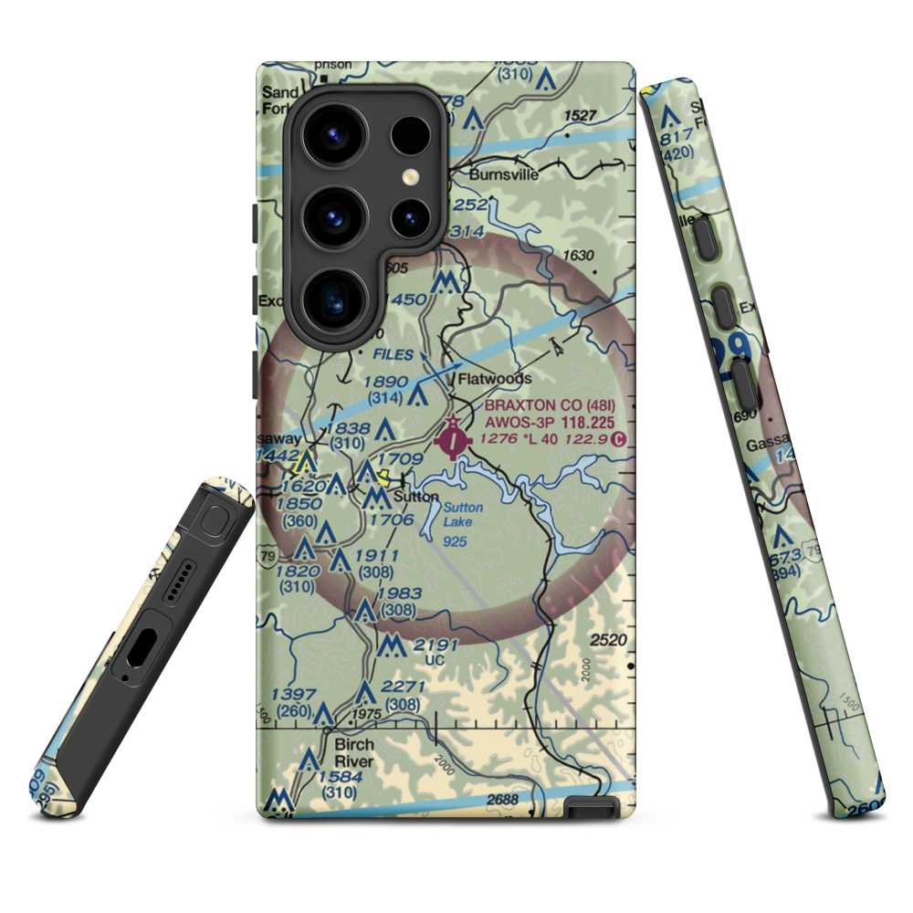 Braxton County Airport (48I) VFR Sectional Samsung Phone Case Samsung Galaxy S24 Ultra model shown